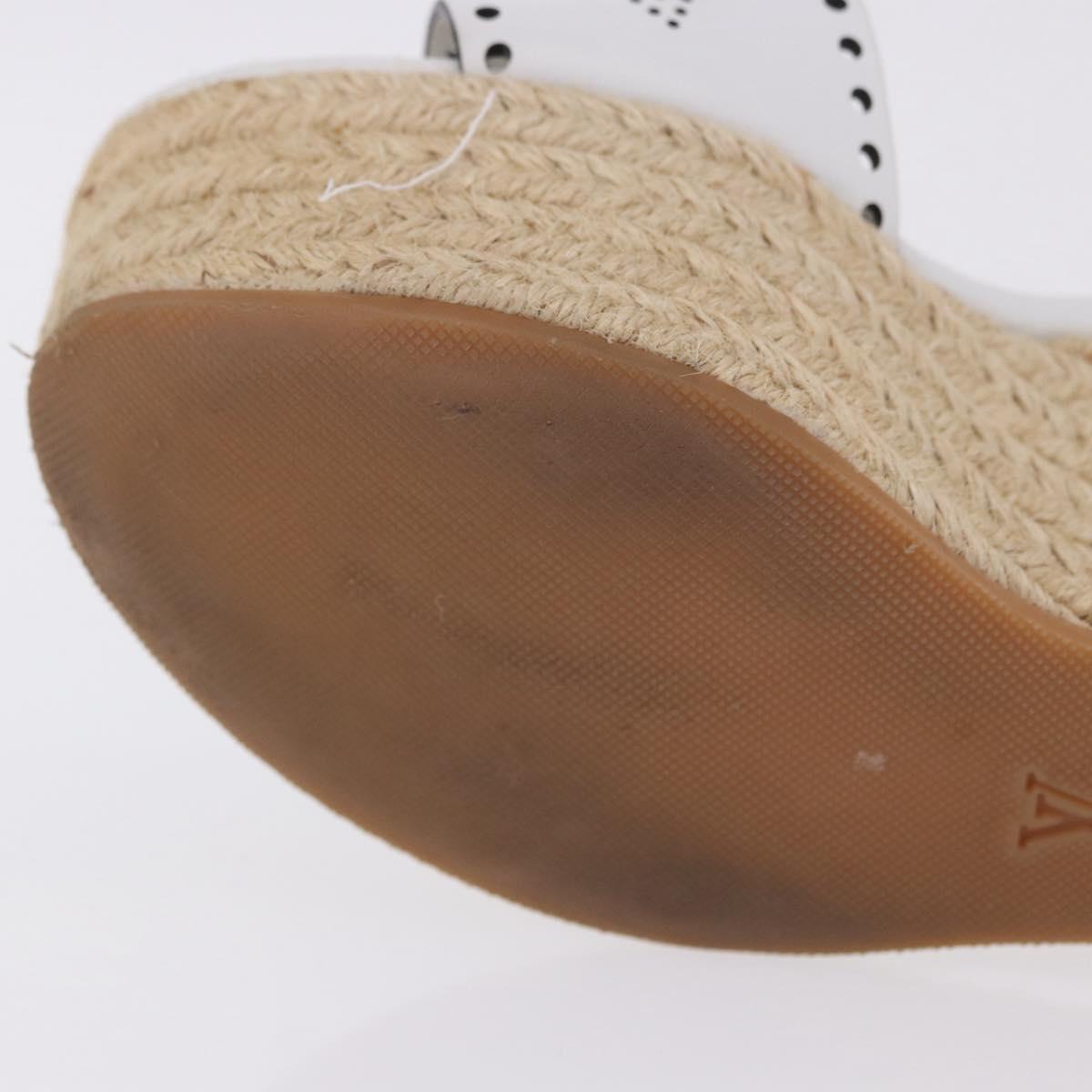 LOUIS VUITTON Star Board Line Sandals Leather White LV Auth 202318M