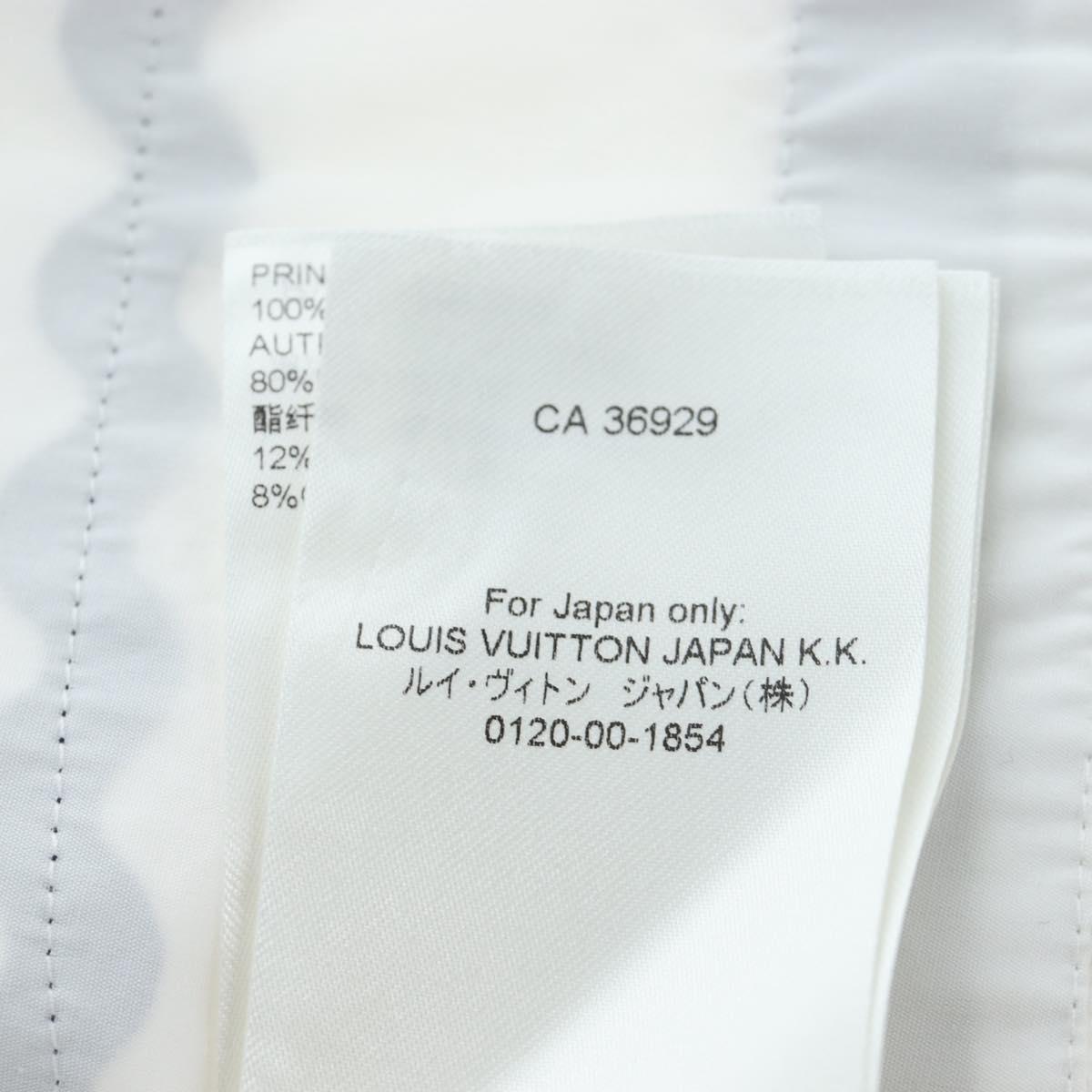 LOUIS VUITTON Sleeveless Top Cotton White Blue LV Auth 202320M