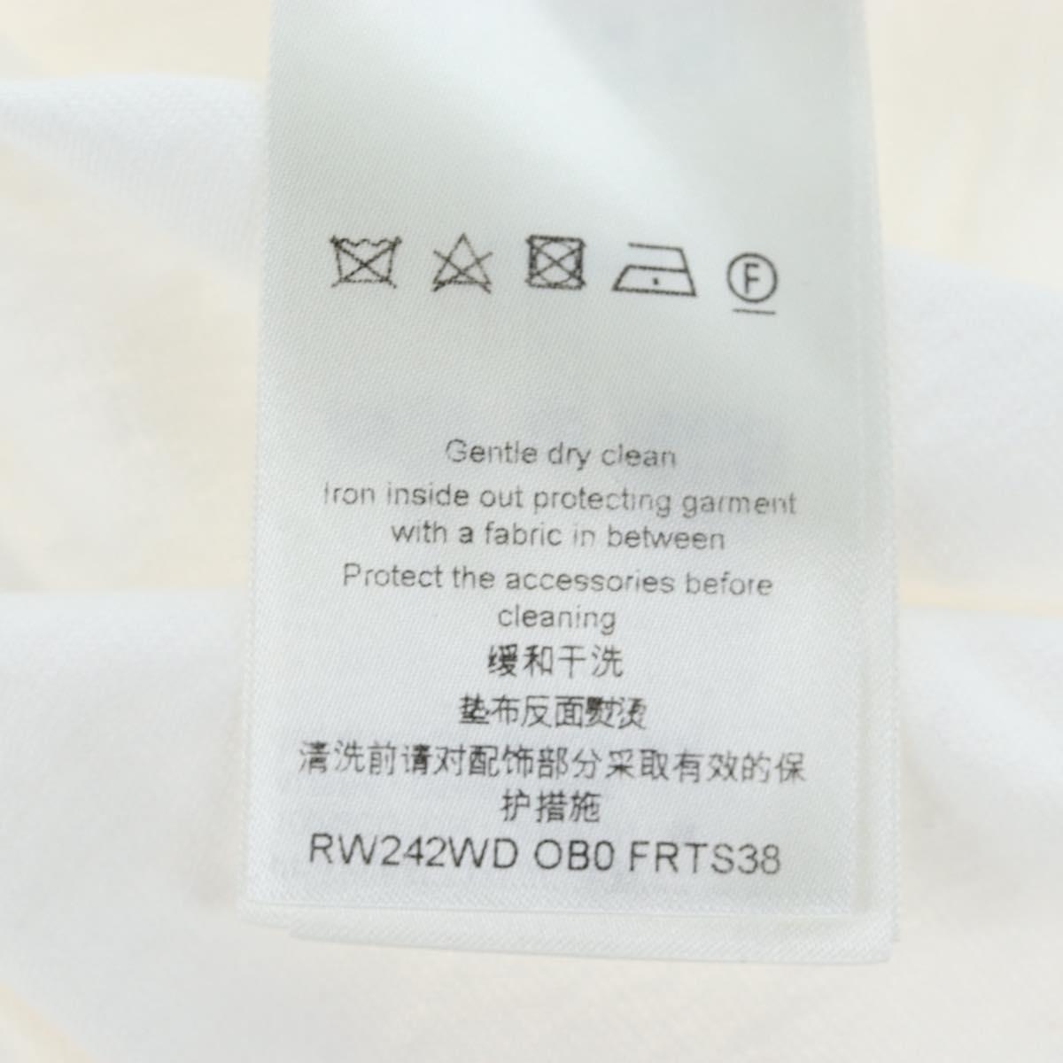 LOUIS VUITTON Short-sleeved T-shirt Cotton "XS" White Gold Tone LV Auth 202321M
