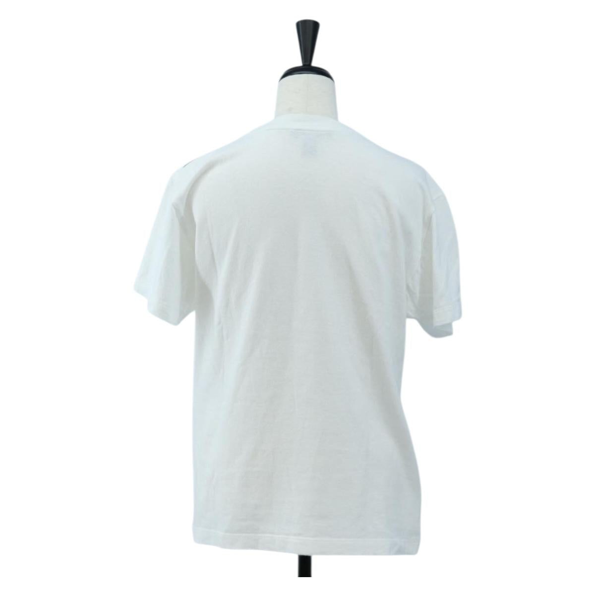 LOUIS VUITTON Short-sleeved T-shirt Cotton "XS" White Gold Tone LV Auth 202321M