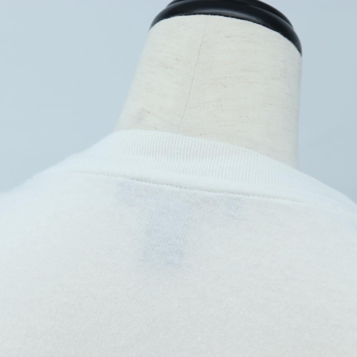 LOUIS VUITTON Short-sleeved T-shirt Cotton "XS" White Gold Tone LV Auth 202321M