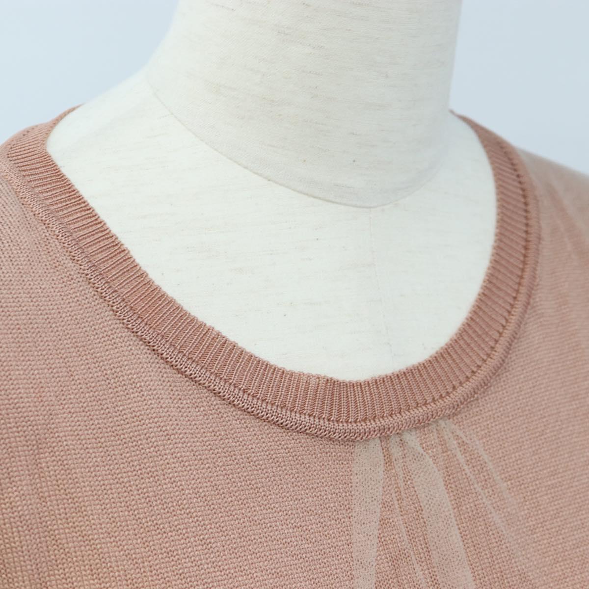 VALENTINO Short-sleeved Top Rayon Pink White Auth 202323M