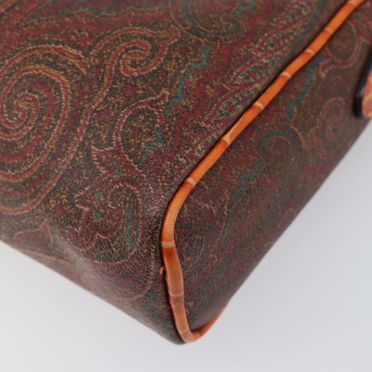 ETRO Shoulder Bag PVC Canvas Brown Bordeaux Auth 202326V