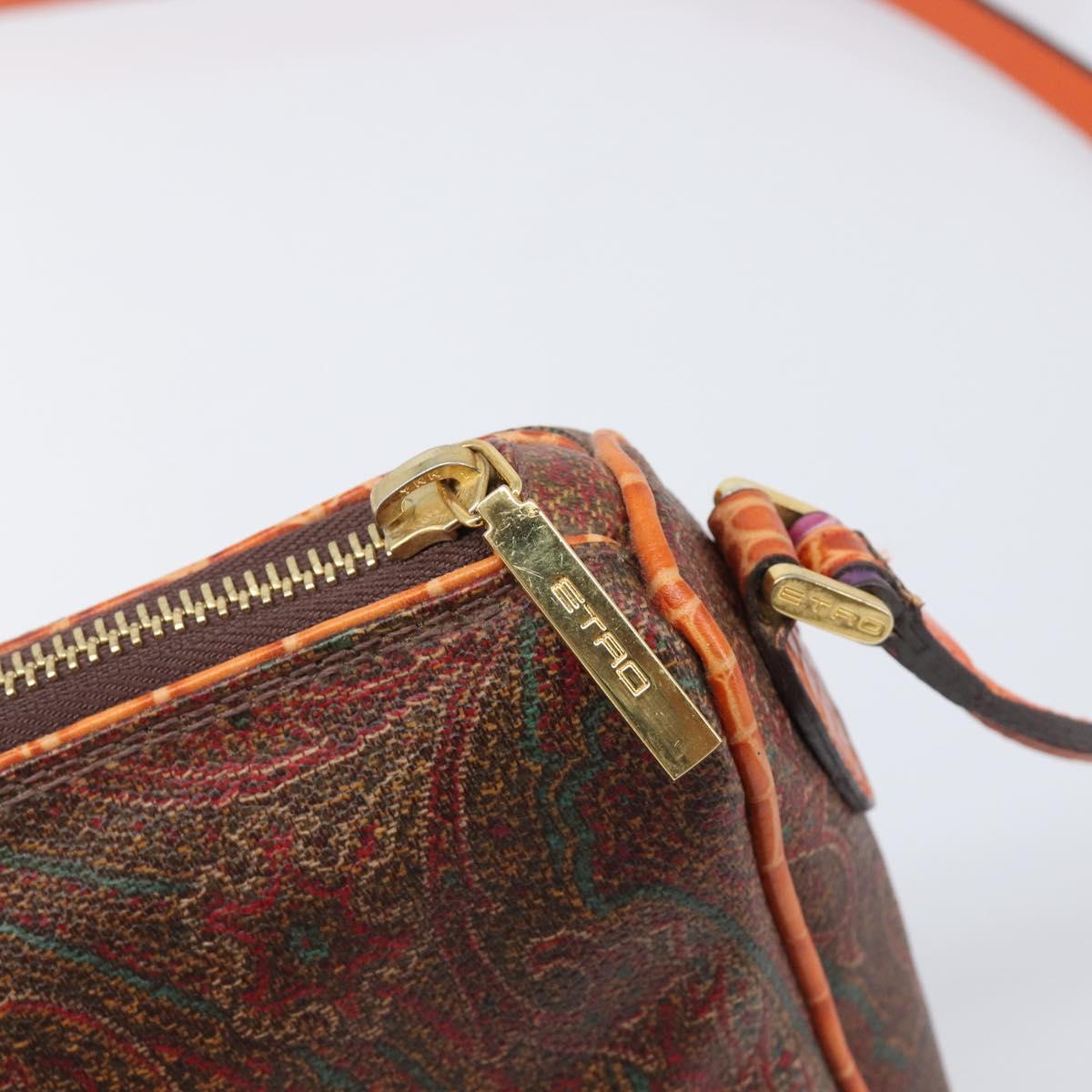 ETRO Shoulder Bag PVC Canvas Brown Bordeaux Auth 202326V
