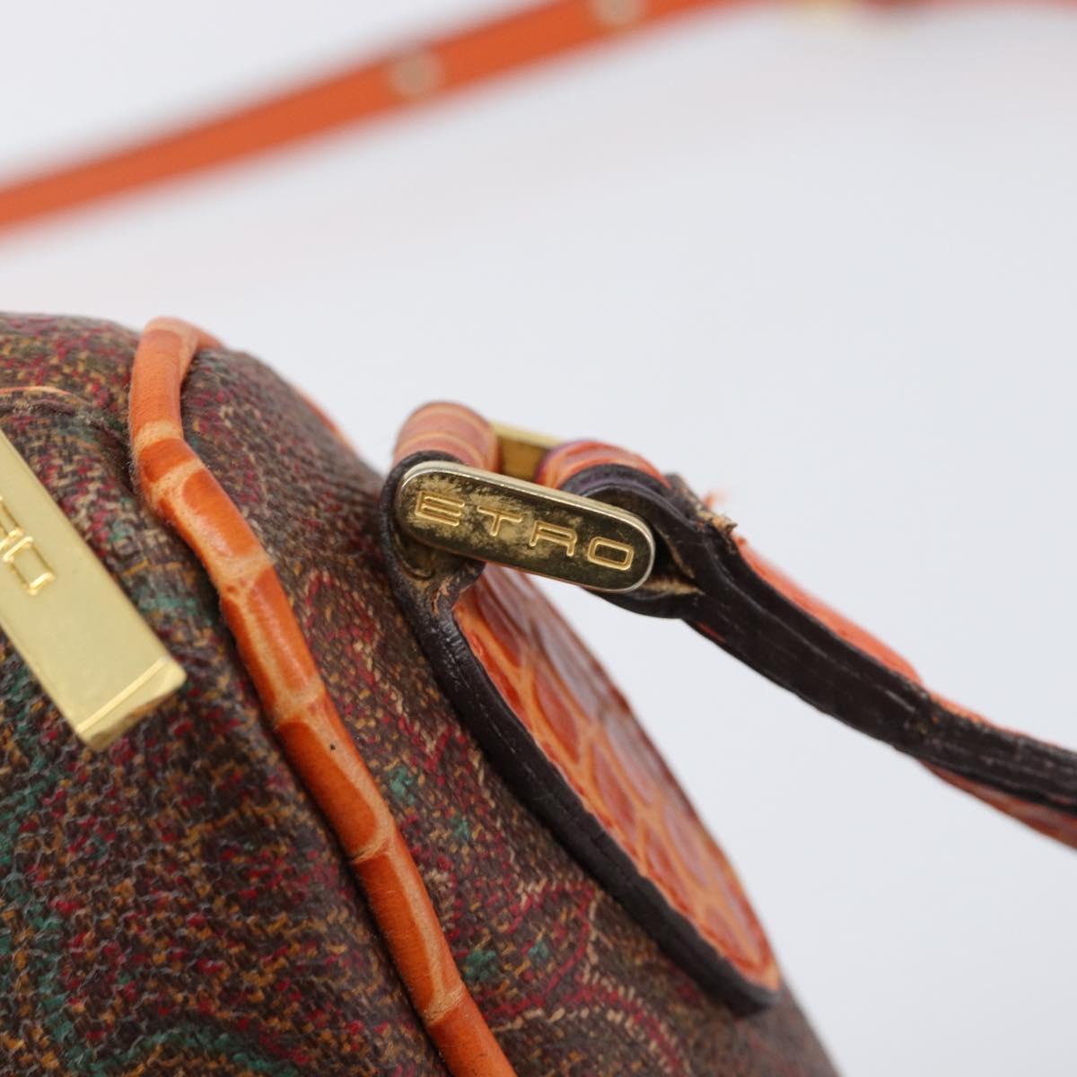 ETRO Shoulder Bag PVC Canvas Brown Bordeaux Auth 202326V