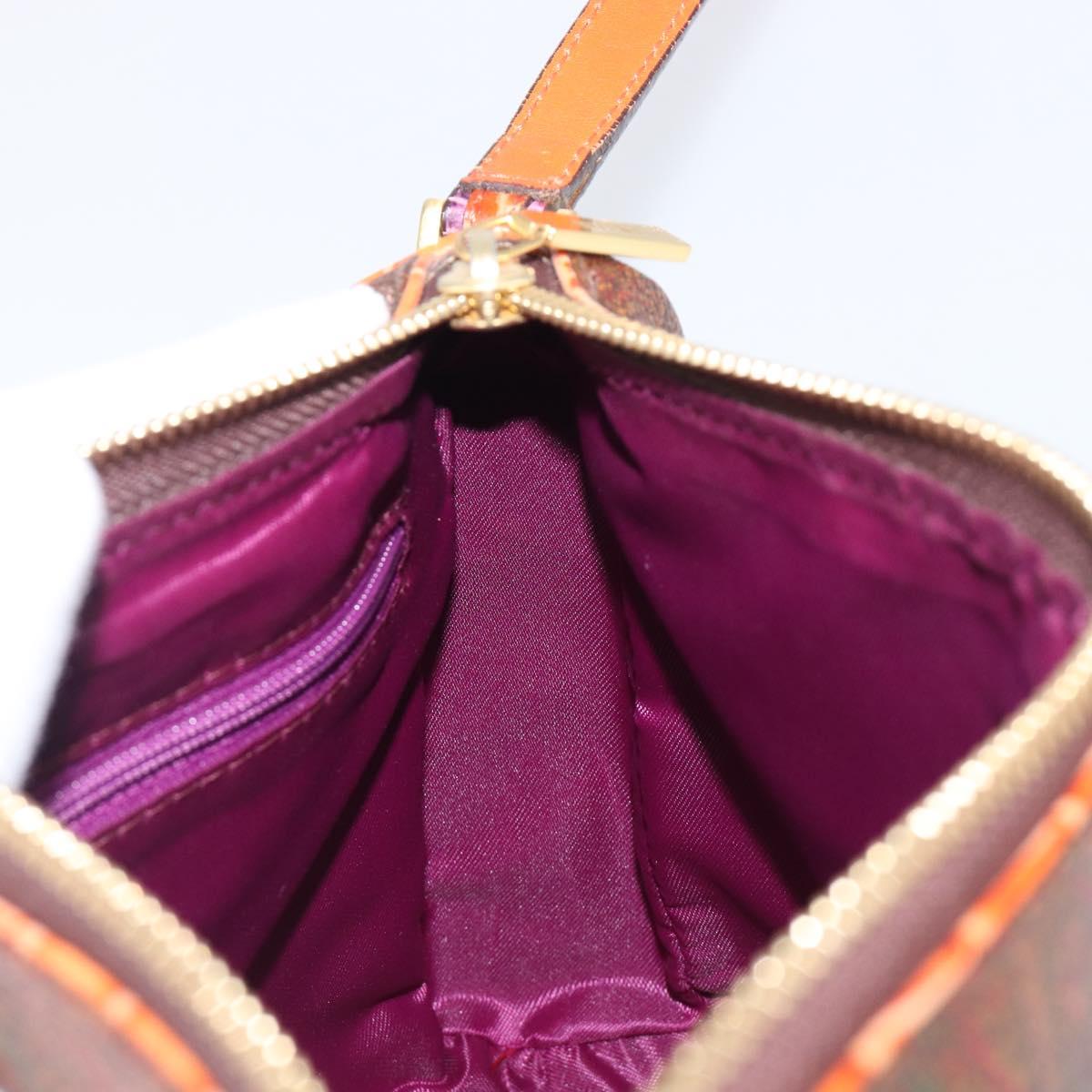 ETRO Shoulder Bag PVC Canvas Brown Bordeaux Auth 202326V