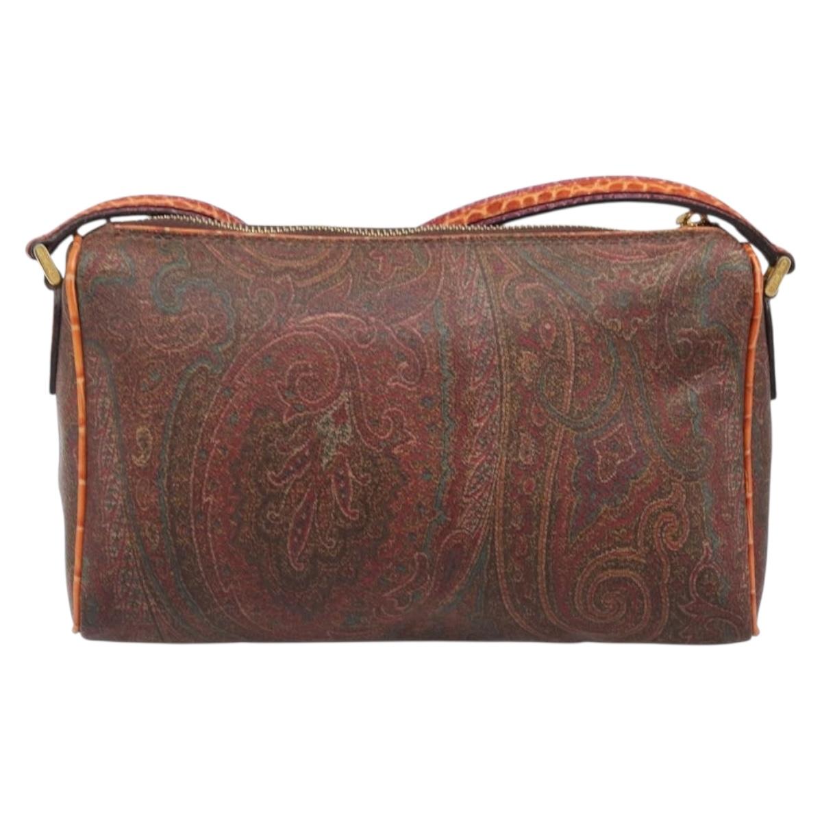 ETRO Shoulder Bag PVC Canvas Brown Bordeaux Auth 202326V