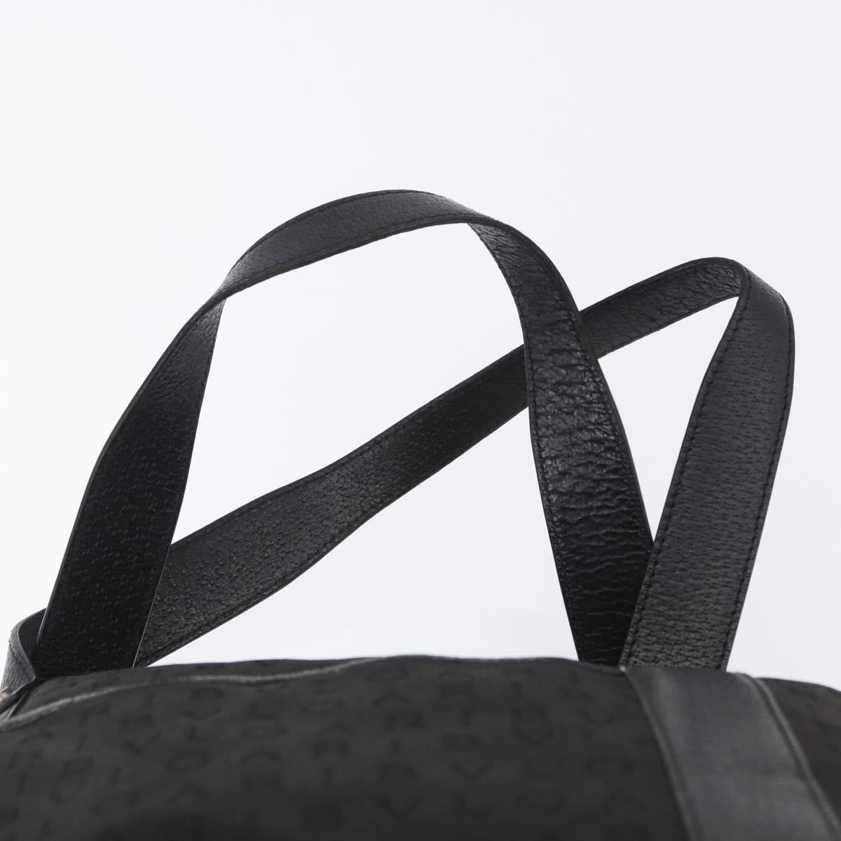 BVLGARI Logo Mania Tote Bag Canvas Black Silver Auth 202329