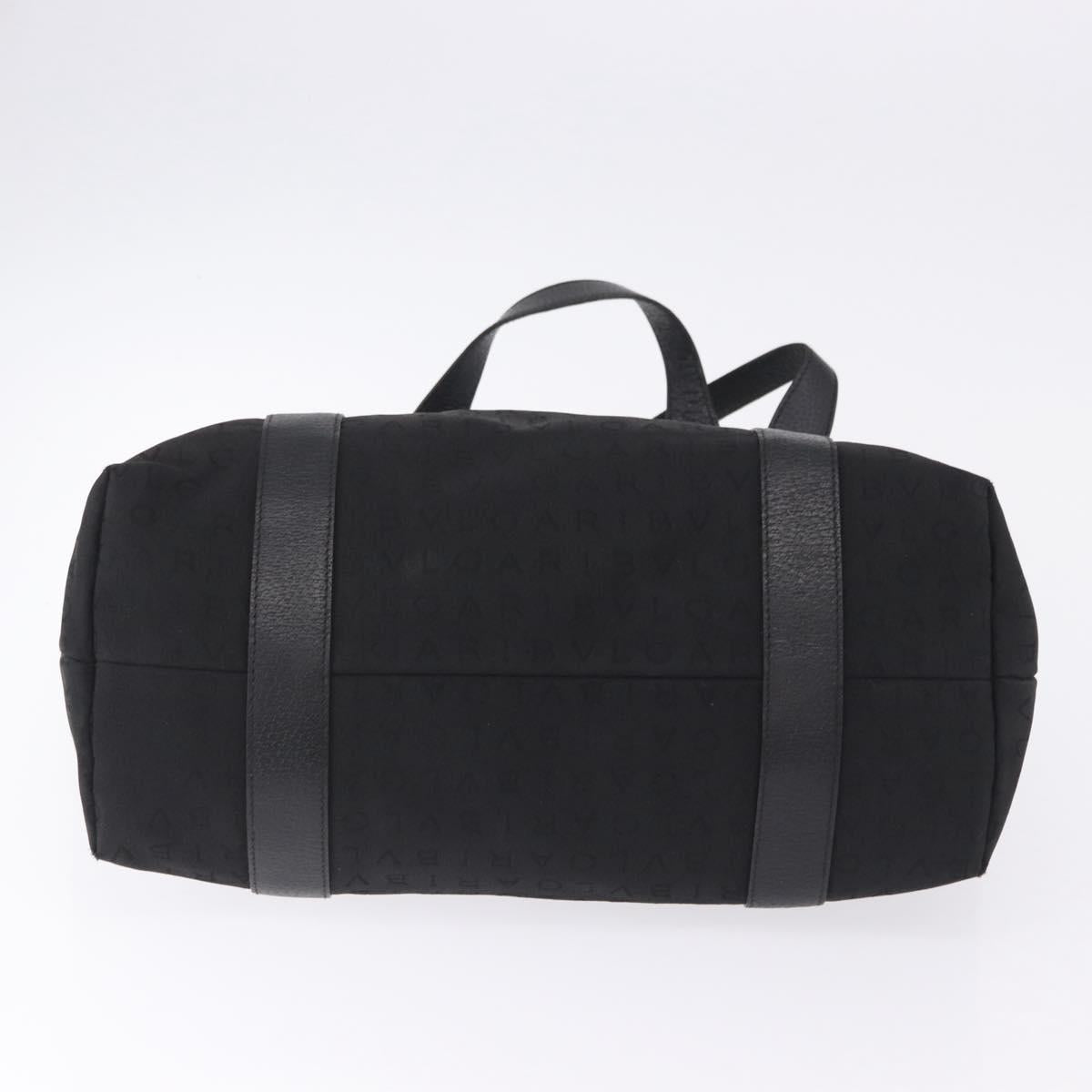 BVLGARI Logo Mania Tote Bag Canvas Black Silver Auth 202329
