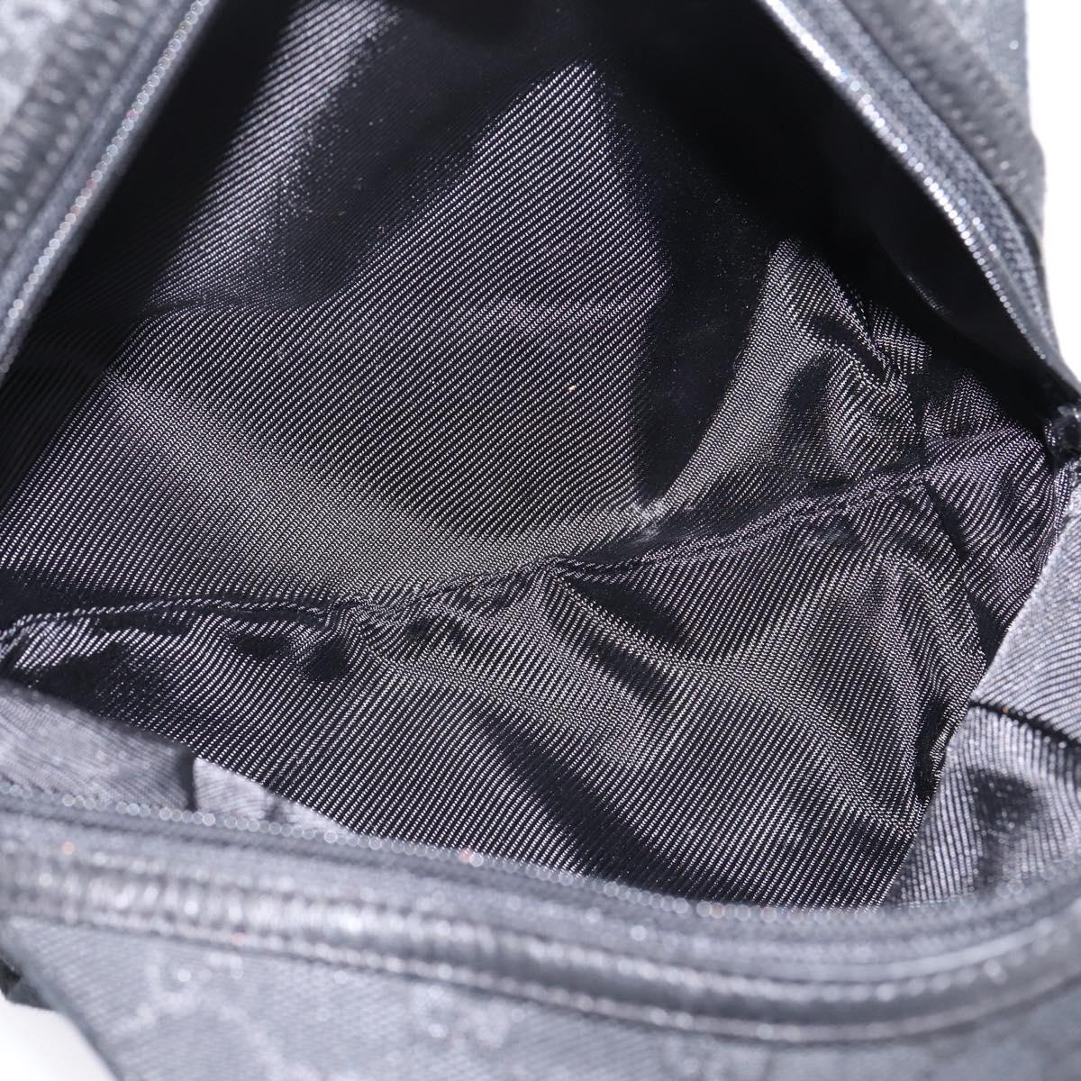 GUCCI GG Canvas Hand Bag Black Silver 124542 Auth 202331A