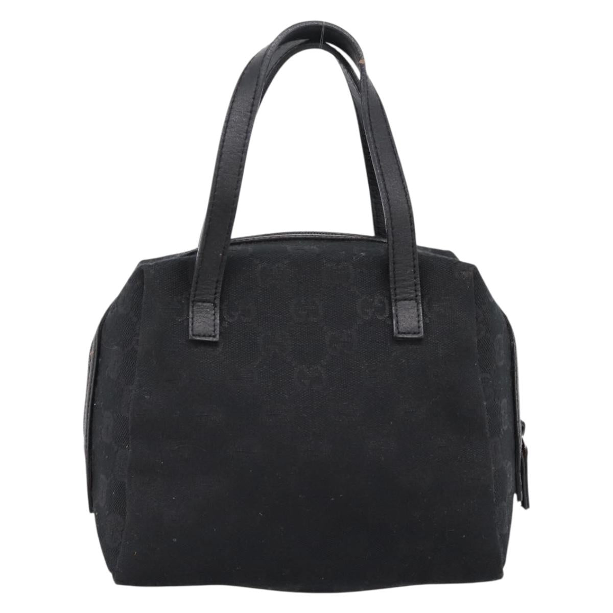 GUCCI GG Canvas Hand Bag Black Silver 124542 Auth 202331A