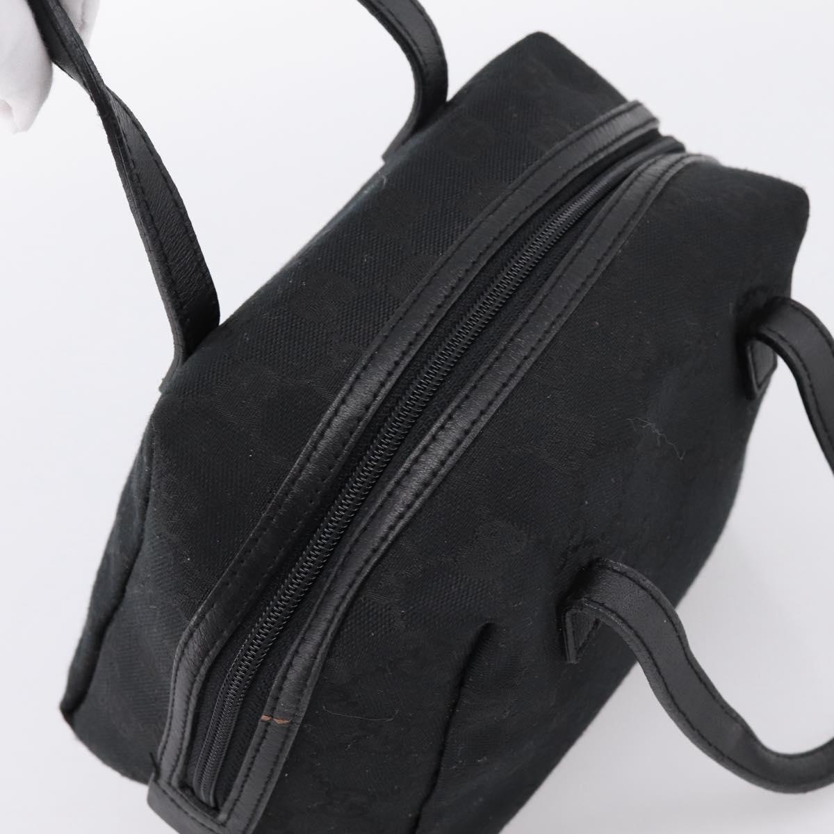GUCCI GG Canvas Hand Bag Black Silver 124542 Auth 202331A