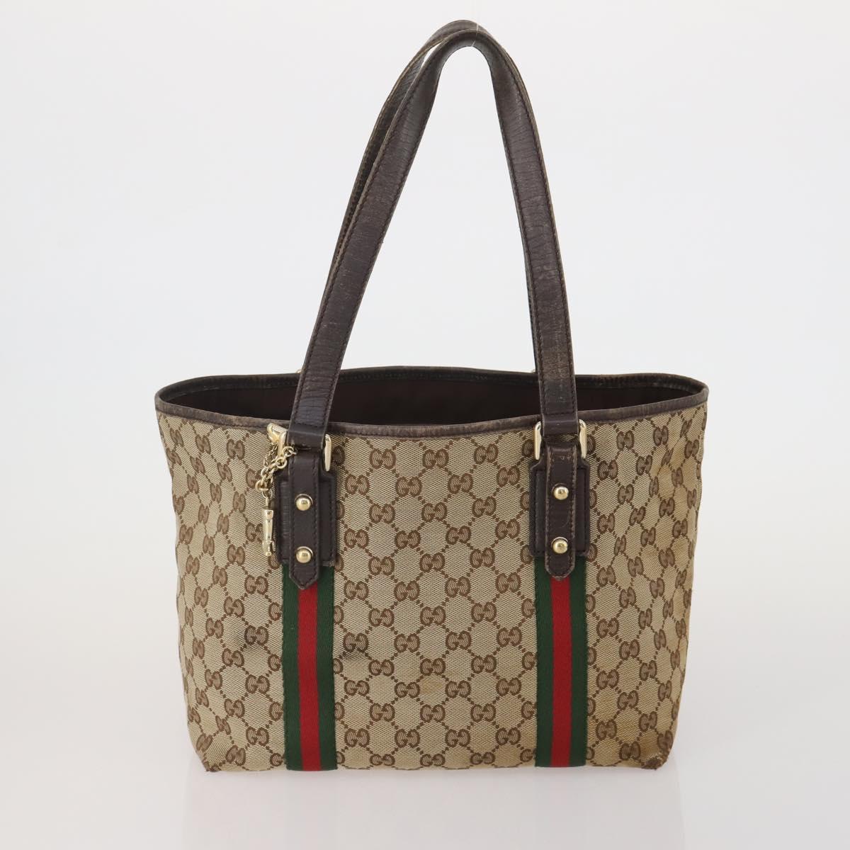 GUCCI GG Canvas Supreme Sherry Line Waist Clutch Tote 3 Set Beige Auth 202333