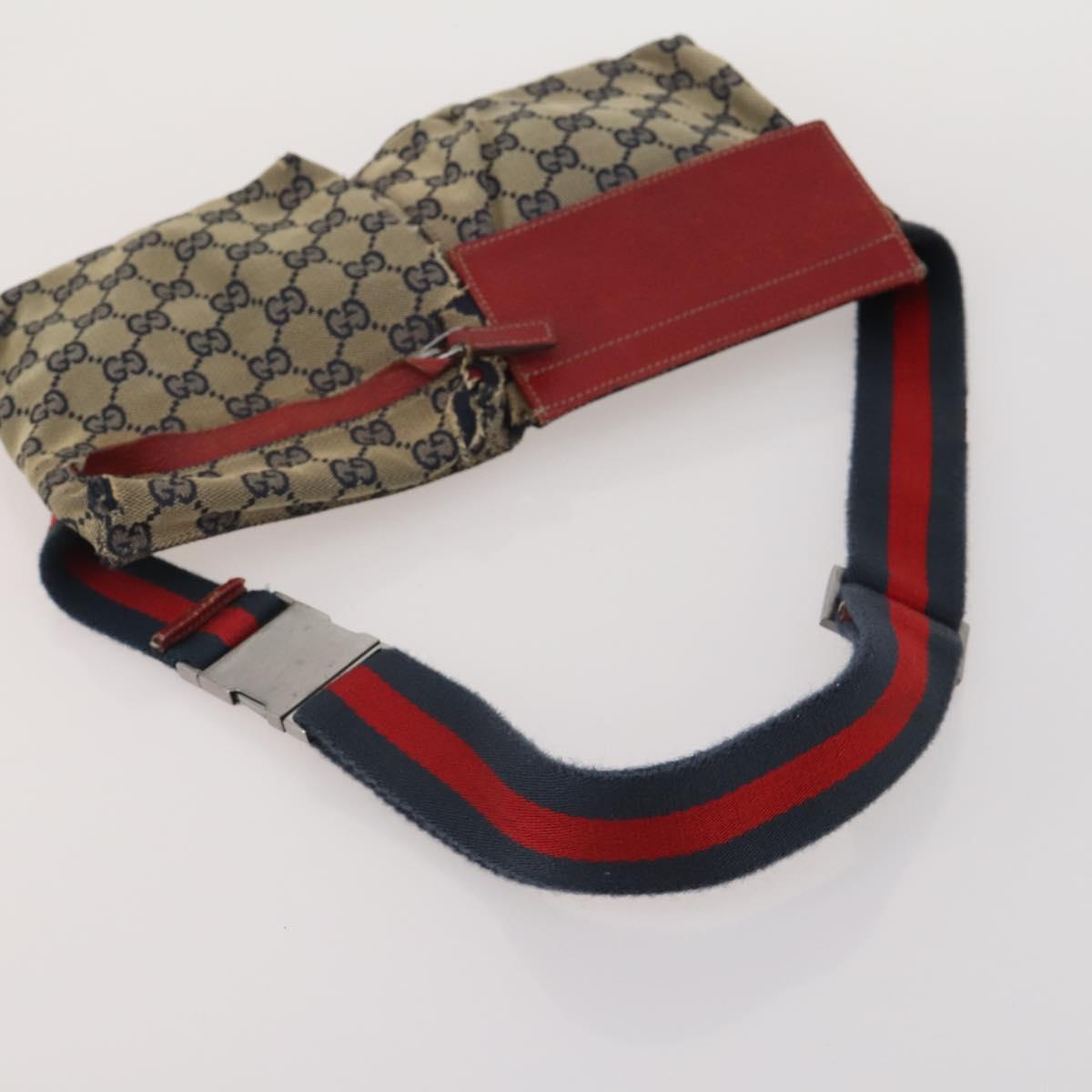 GUCCI GG Canvas Supreme Sherry Line Waist Clutch Tote 3 Set Beige Auth 202333
