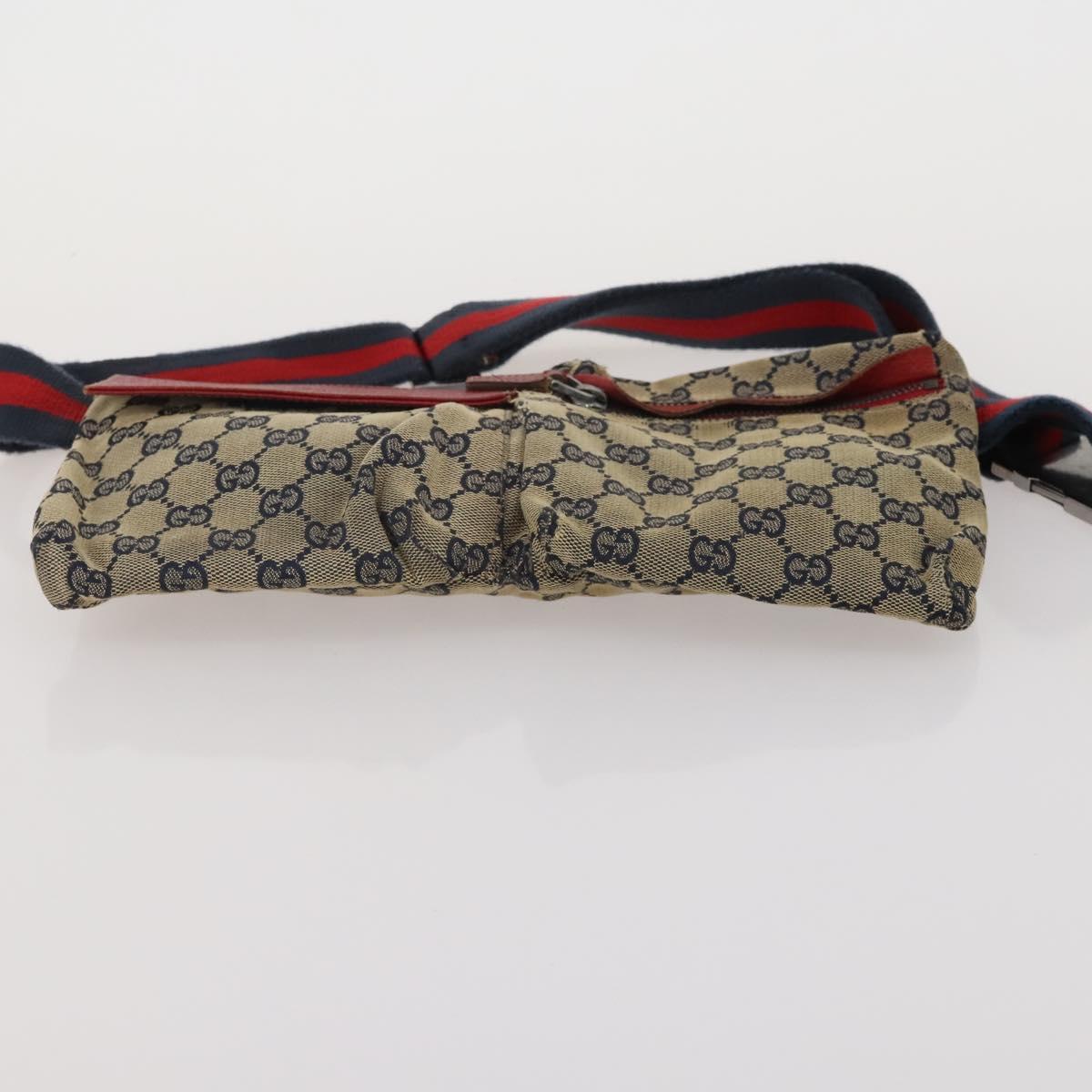 GUCCI GG Canvas Supreme Sherry Line Waist Clutch Tote 3 Set Beige Auth 202333