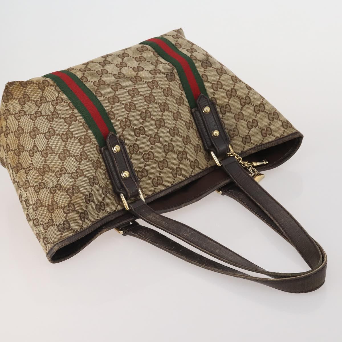 GUCCI GG Canvas Supreme Sherry Line Waist Clutch Tote 3 Set Beige Auth 202333
