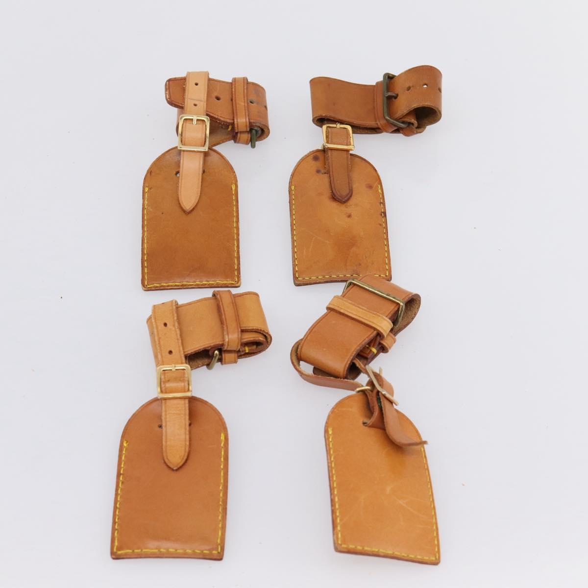 LOUIS VUITTON Name Tag Powanie 10 Set Powanie Leather Beige LV Auth 202405