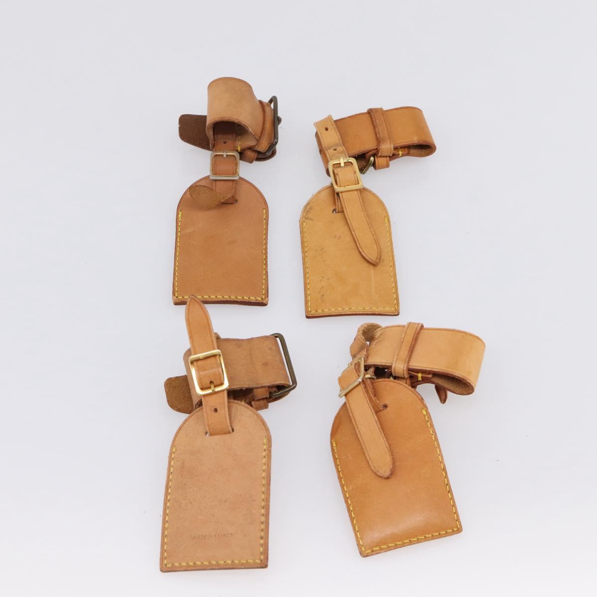 LOUIS VUITTON Name Tag Powanie 10 Set Powanie Leather Beige LV Auth 202407