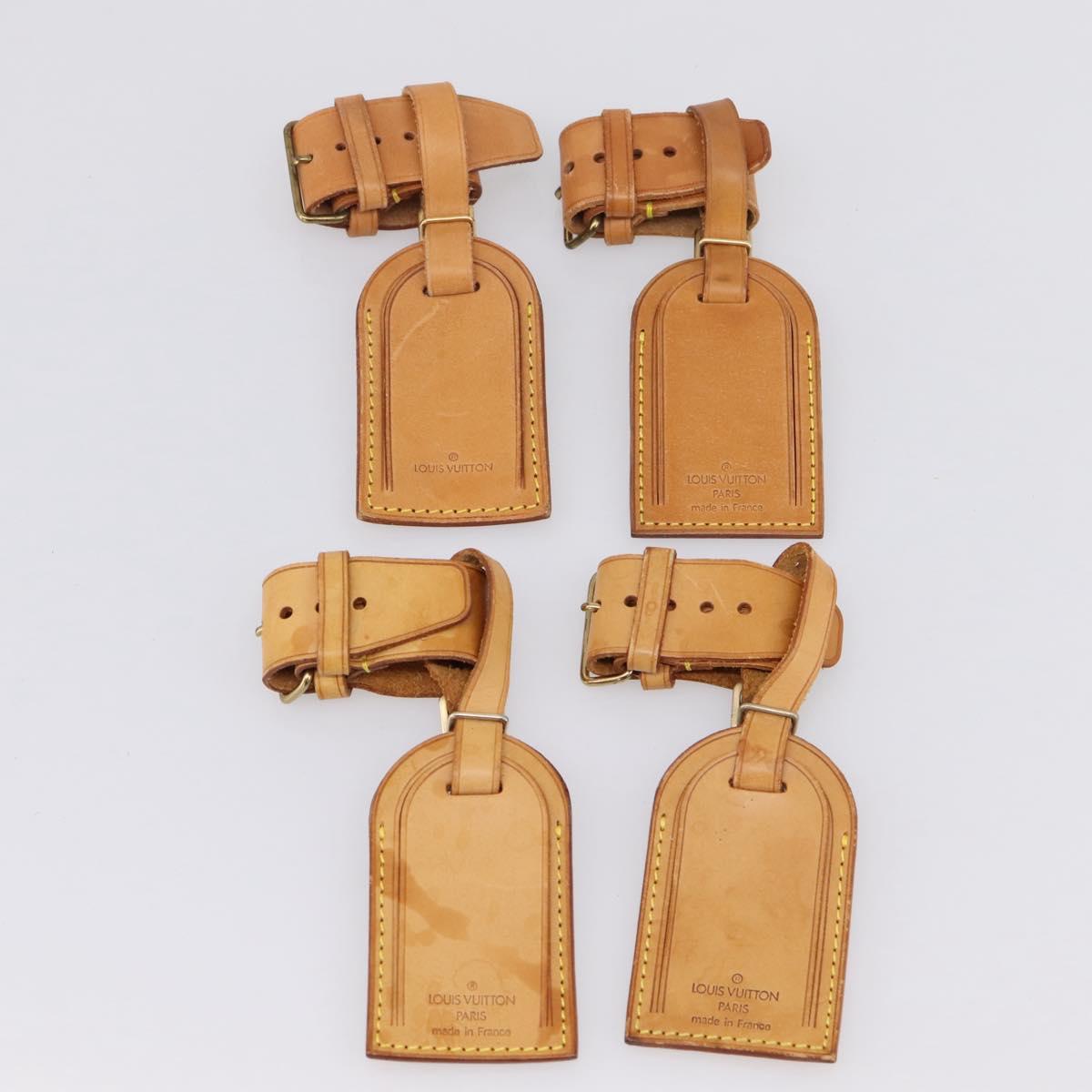 LOUIS VUITTON Name Tag Powanie 10 Set Powanie Leather Beige LV Auth 202412