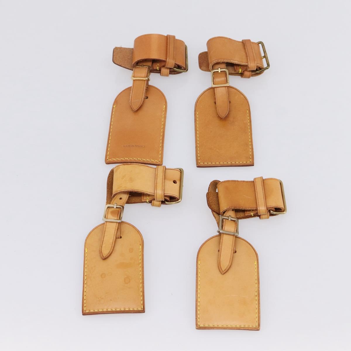 LOUIS VUITTON Name Tag Powanie 10 Set Powanie Leather Beige LV Auth 202412