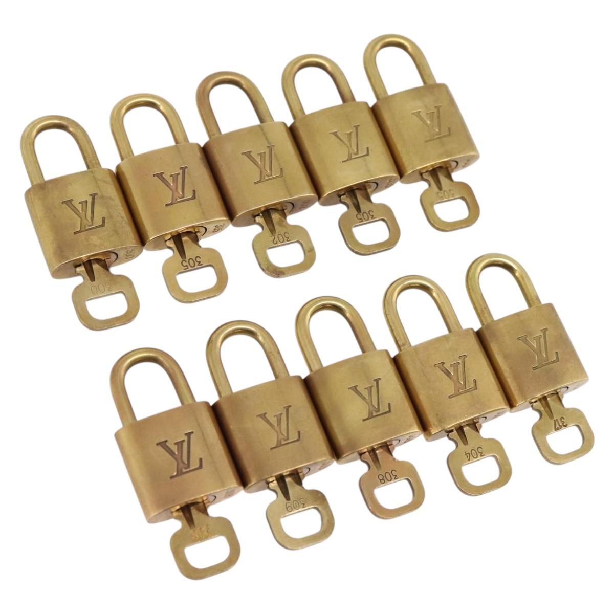 LOUIS VUITTON Padlock 10 Set Padlock metal Gold LV Auth 202414