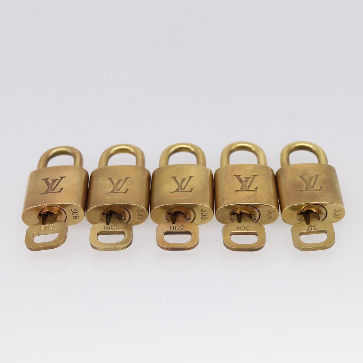 LOUIS VUITTON Padlock 10 Set Padlock metal Gold LV Auth 202414