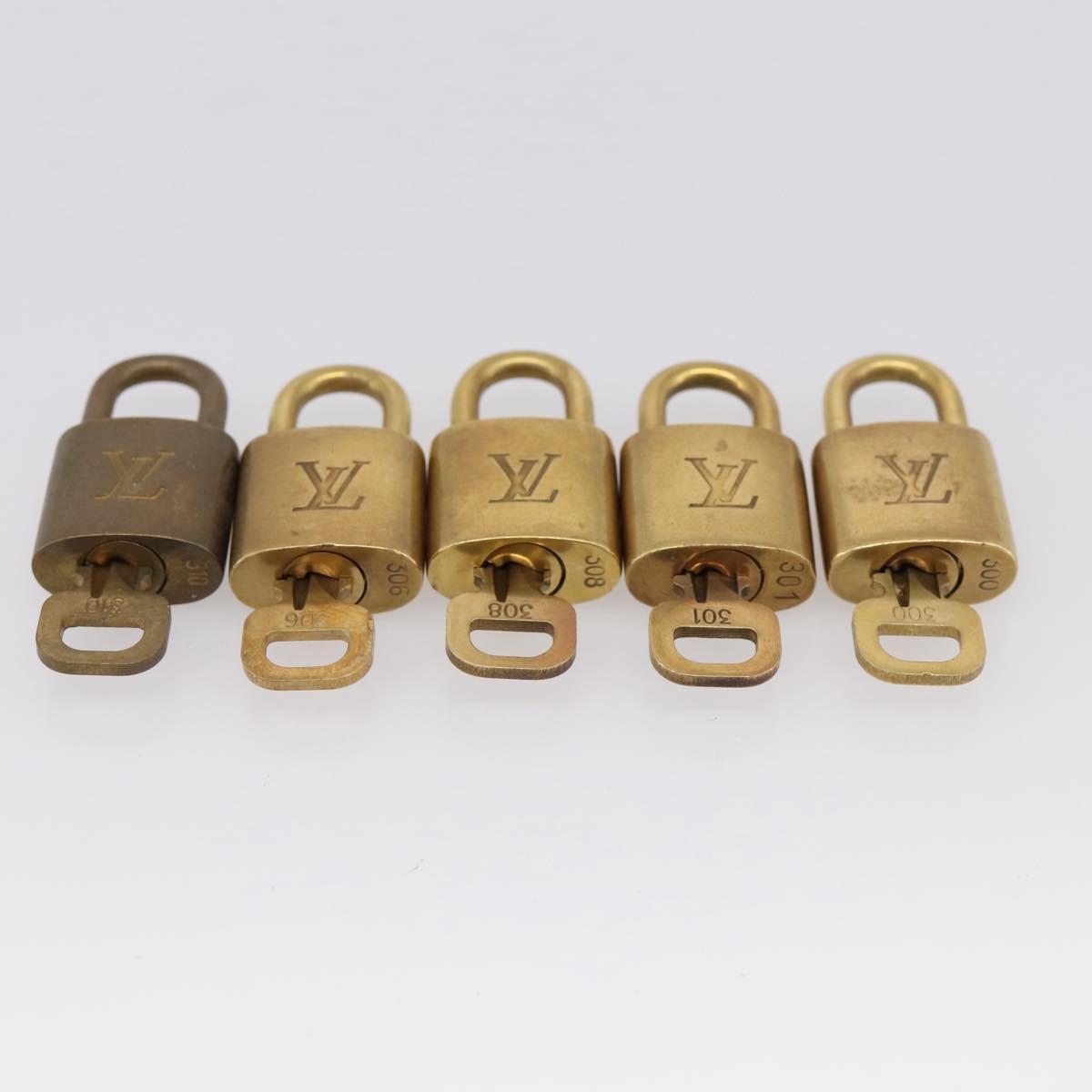 LOUIS VUITTON Padlock 10 Set Padlock metal Gold LV Auth 202415