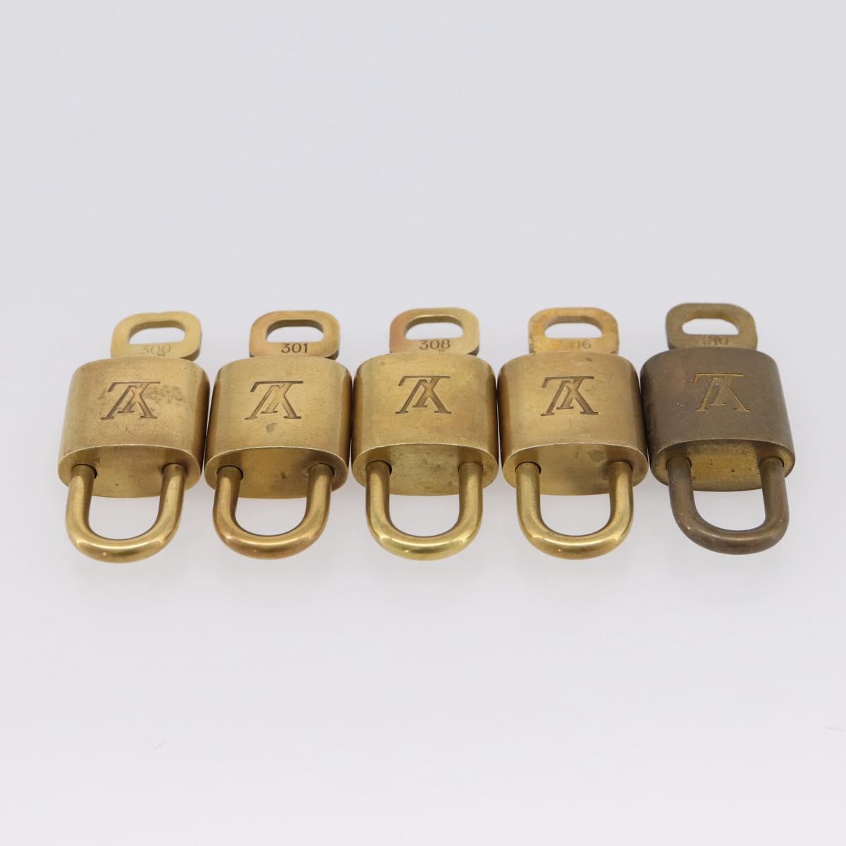 LOUIS VUITTON Padlock 10 Set Padlock metal Gold LV Auth 202415