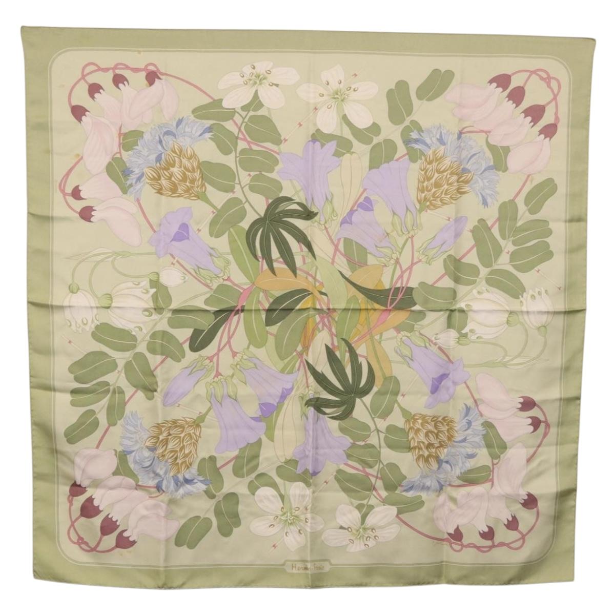 HERMES Scarf Silk Green Auth 202418