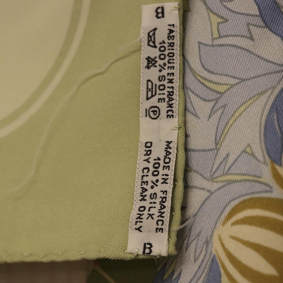 HERMES Scarf Silk Green Auth 202418