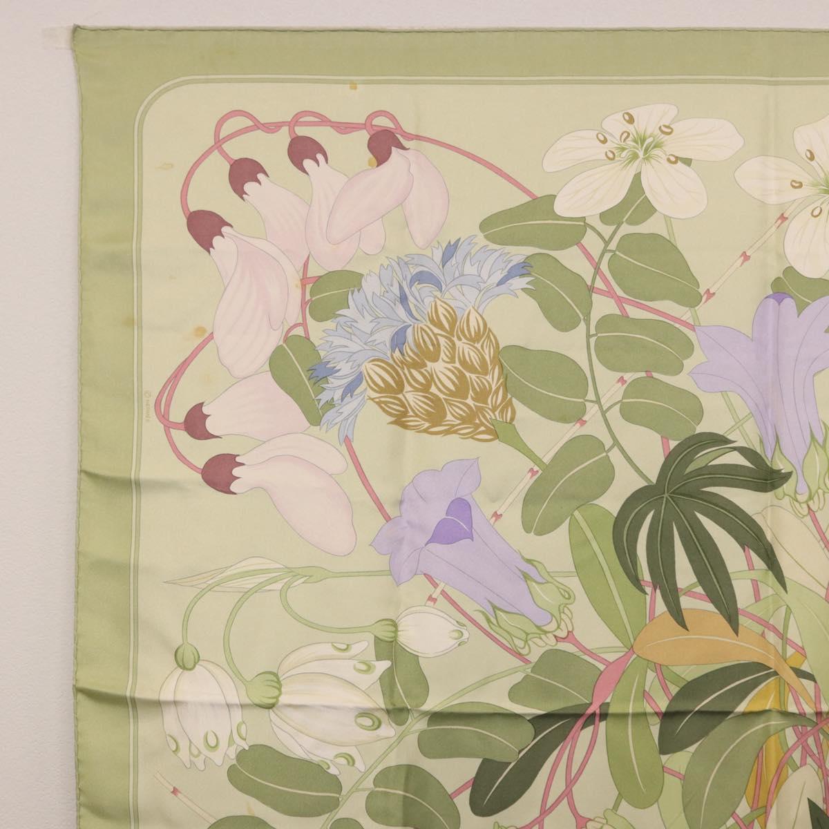 HERMES Scarf Silk Green Auth 202418