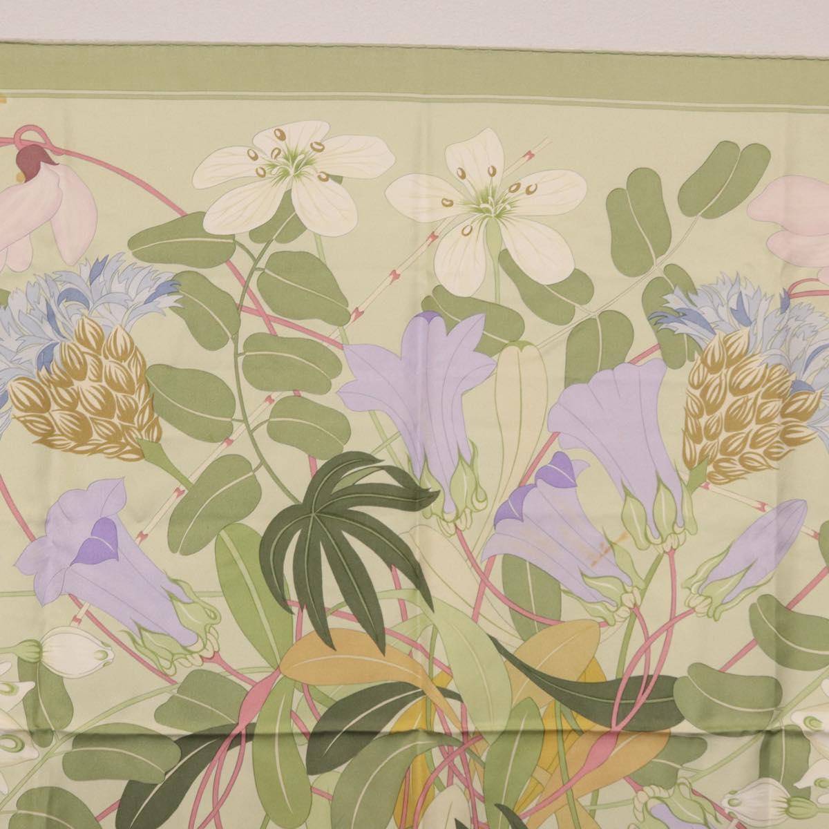 HERMES Scarf Silk Green Auth 202418