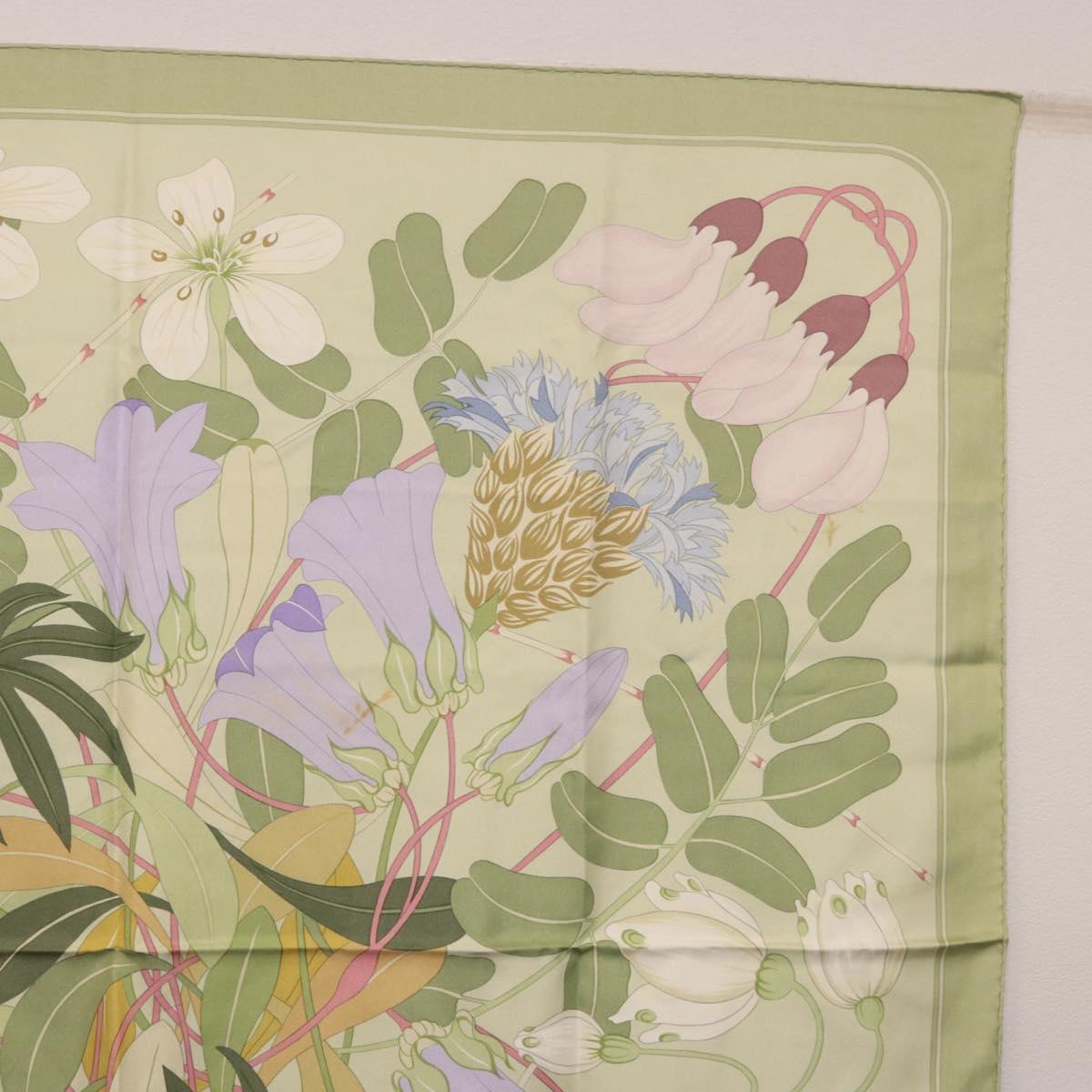 HERMES Scarf Silk Green Auth 202418