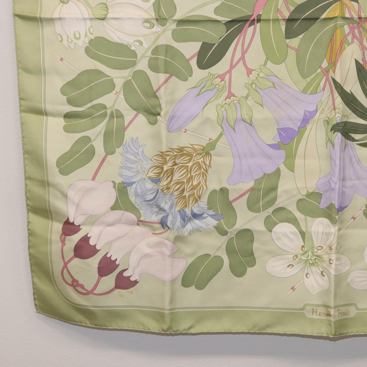 HERMES Scarf Silk Green Auth 202418