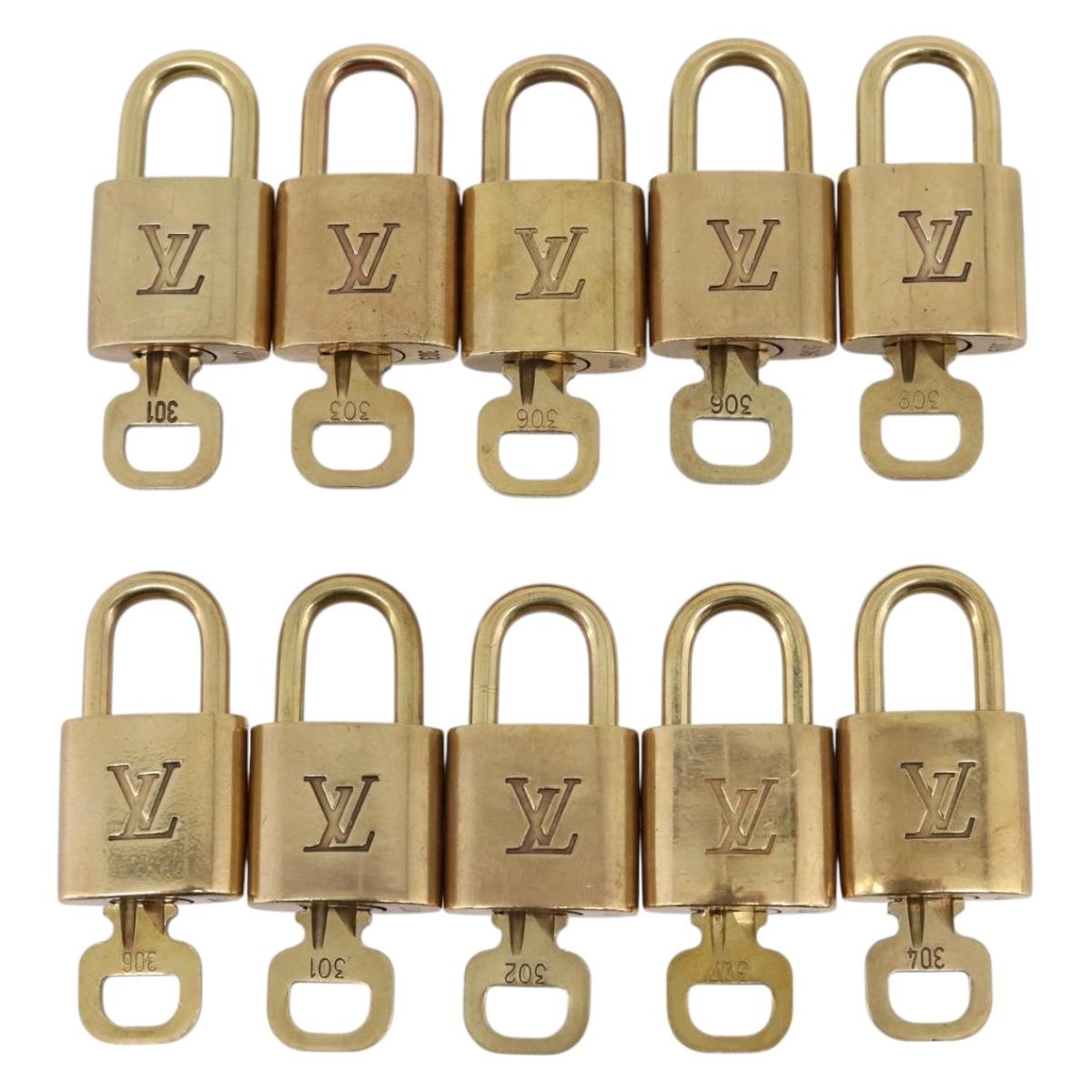 LOUIS VUITTON Padlock 10 Set Padlock metal Gold LV Auth 202427