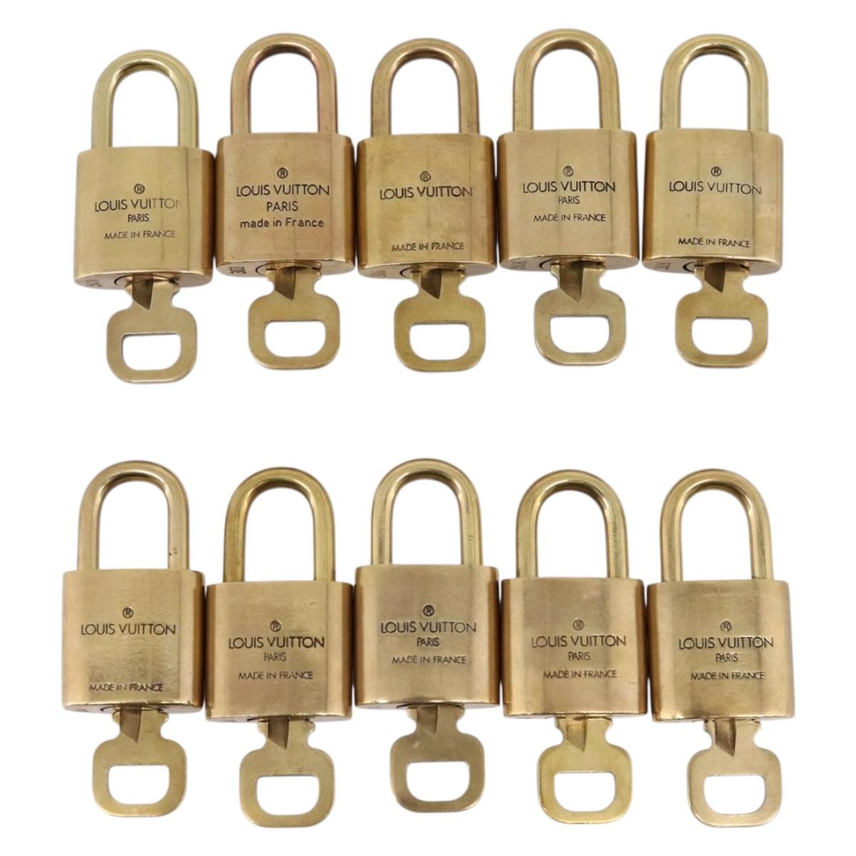 LOUIS VUITTON Padlock 10 Set Padlock metal Gold LV Auth 202427