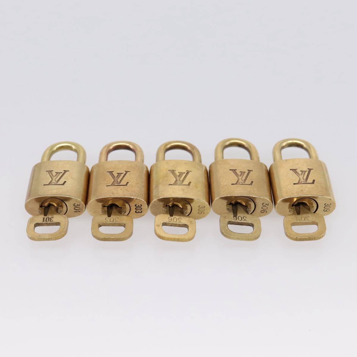 LOUIS VUITTON Padlock 10 Set Padlock metal Gold LV Auth 202427