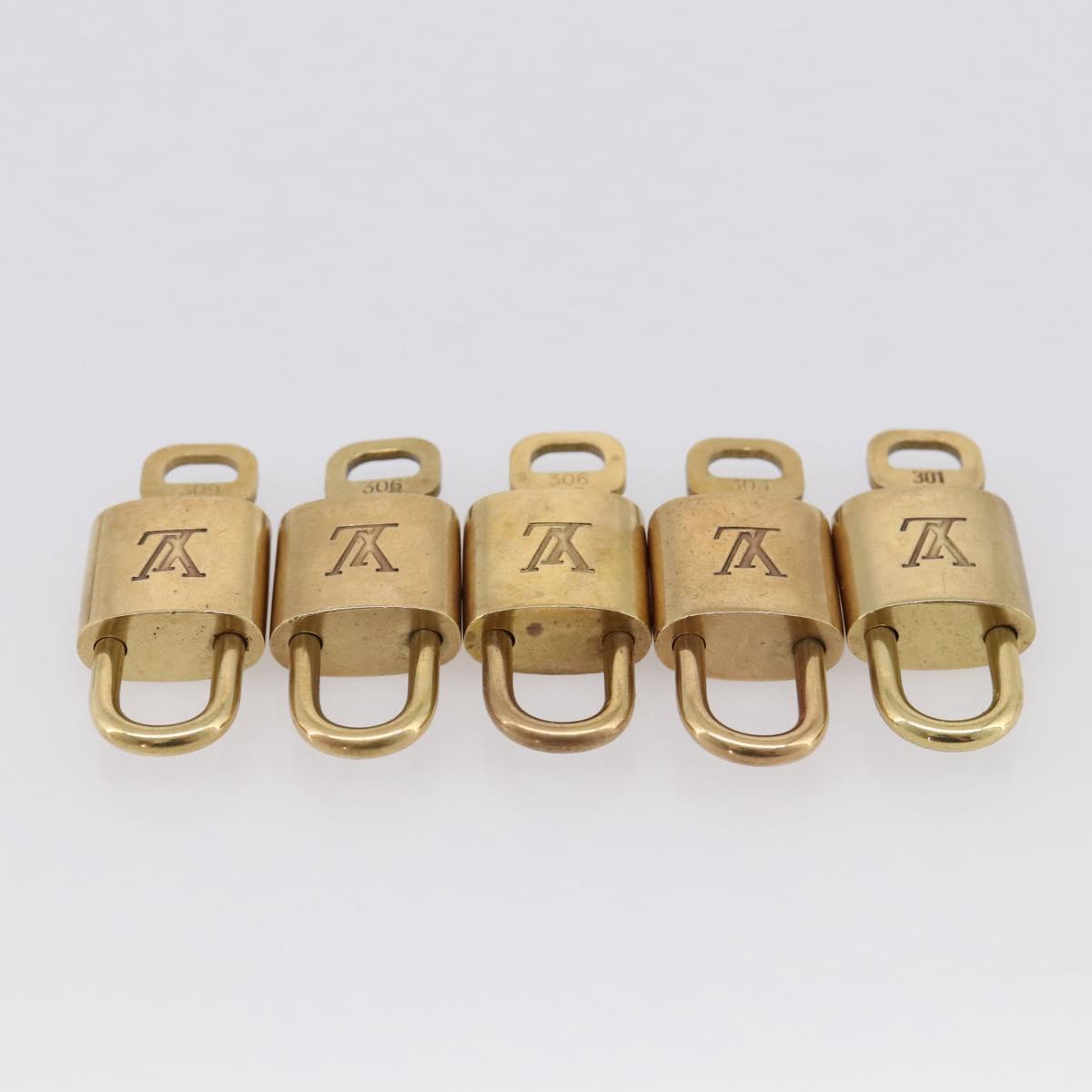 LOUIS VUITTON Padlock 10 Set Padlock metal Gold LV Auth 202427