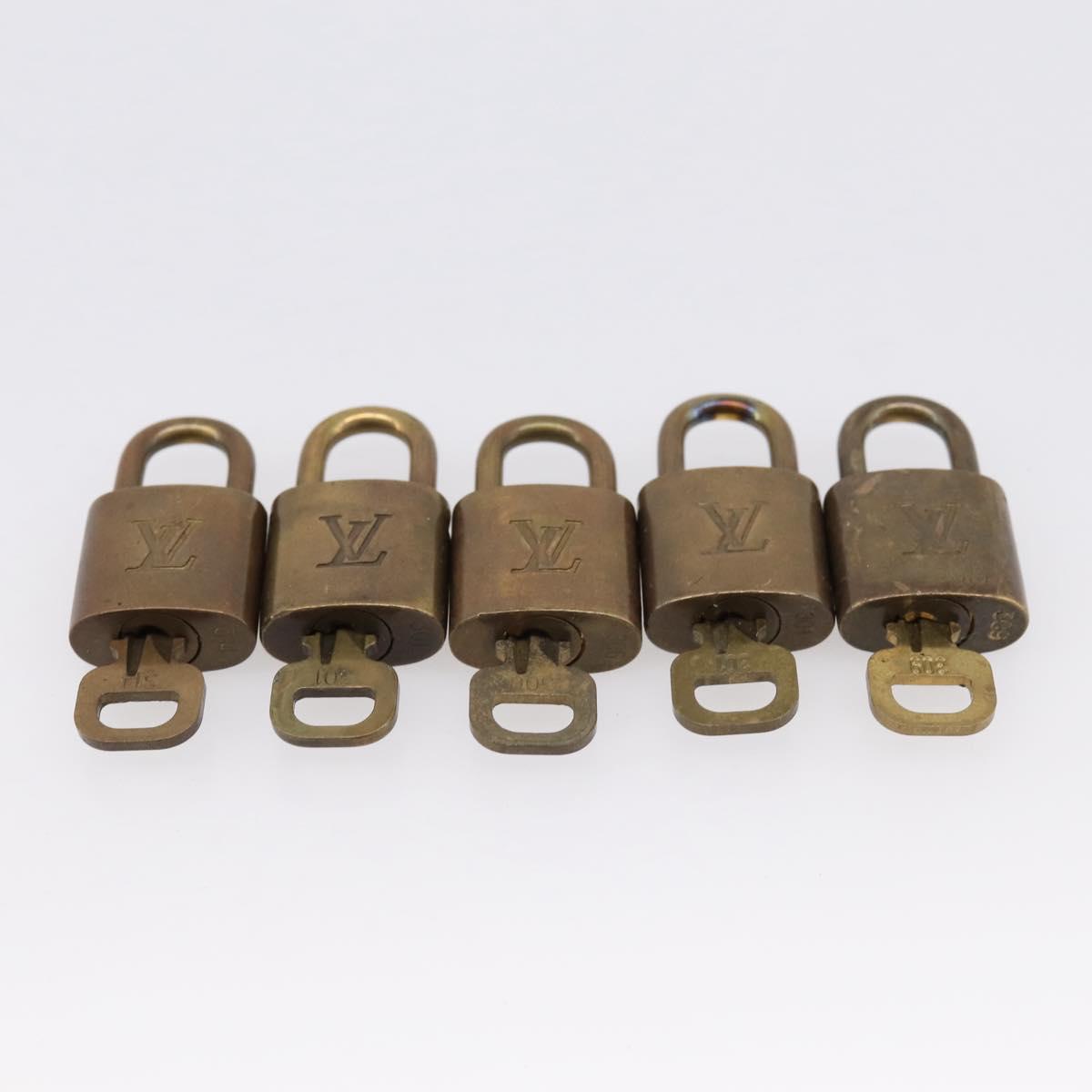 LOUIS VUITTON Padlock 10 Set Padlock metal Gold LV Auth 202428