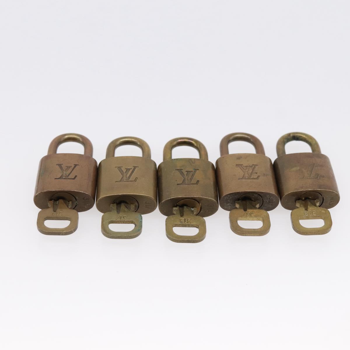 LOUIS VUITTON Padlock 10 Set Padlock metal Gold LV Auth 202428
