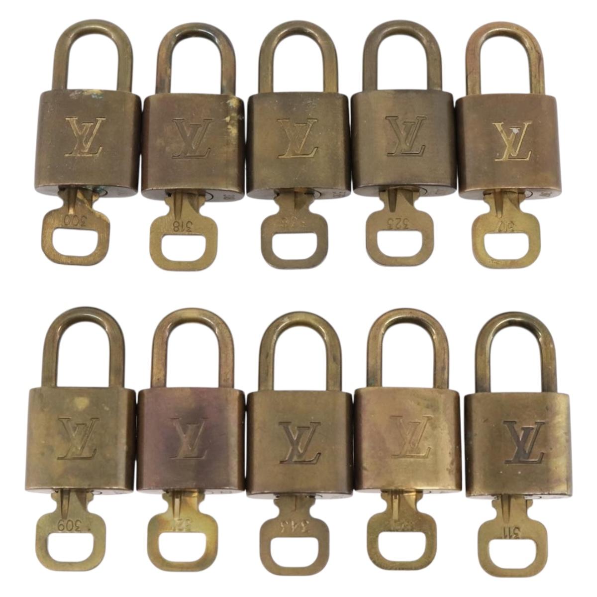 LOUIS VUITTON Padlock 10 Set Padlock metal Gold LV Auth 202429