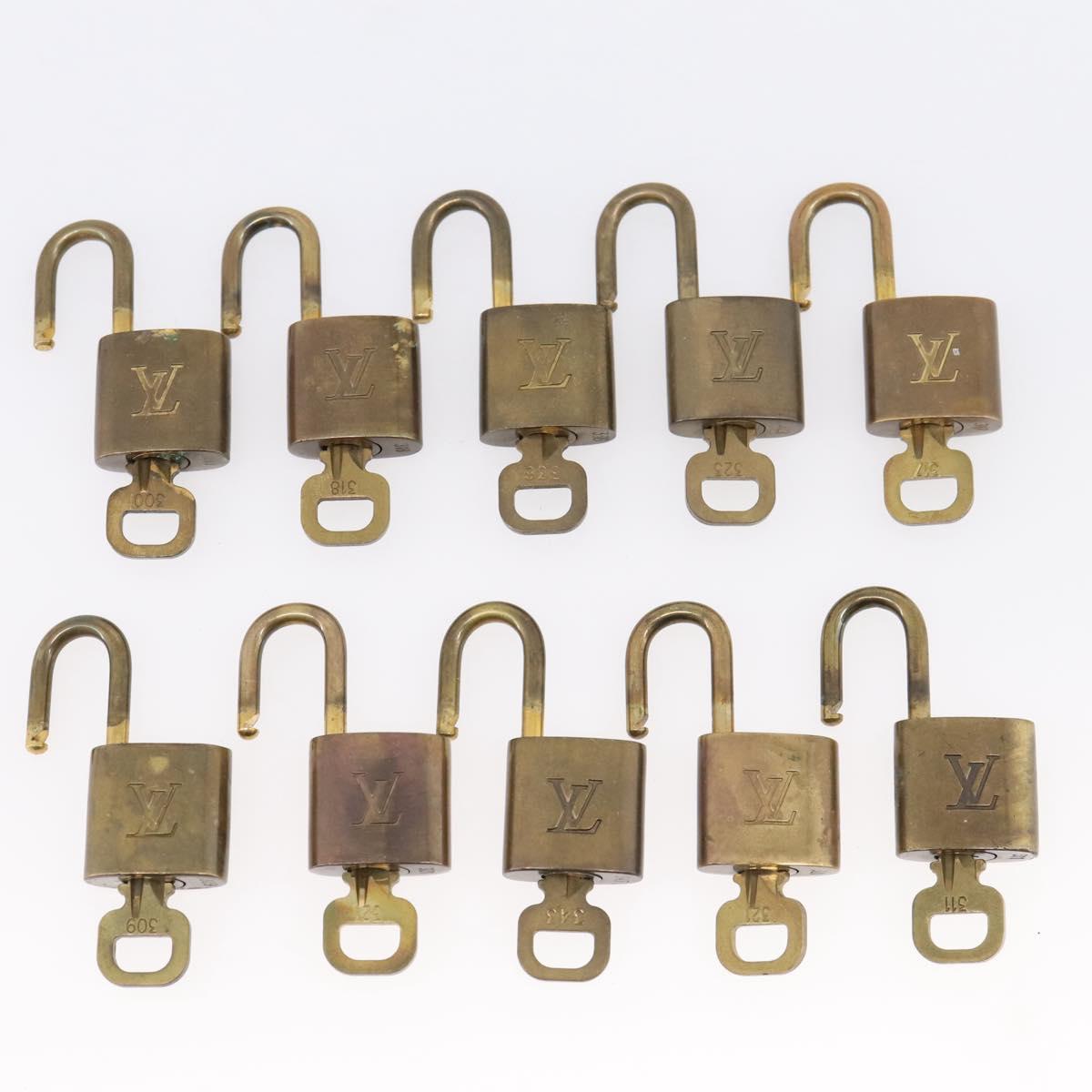 LOUIS VUITTON Padlock 10 Set Padlock metal Gold LV Auth 202429