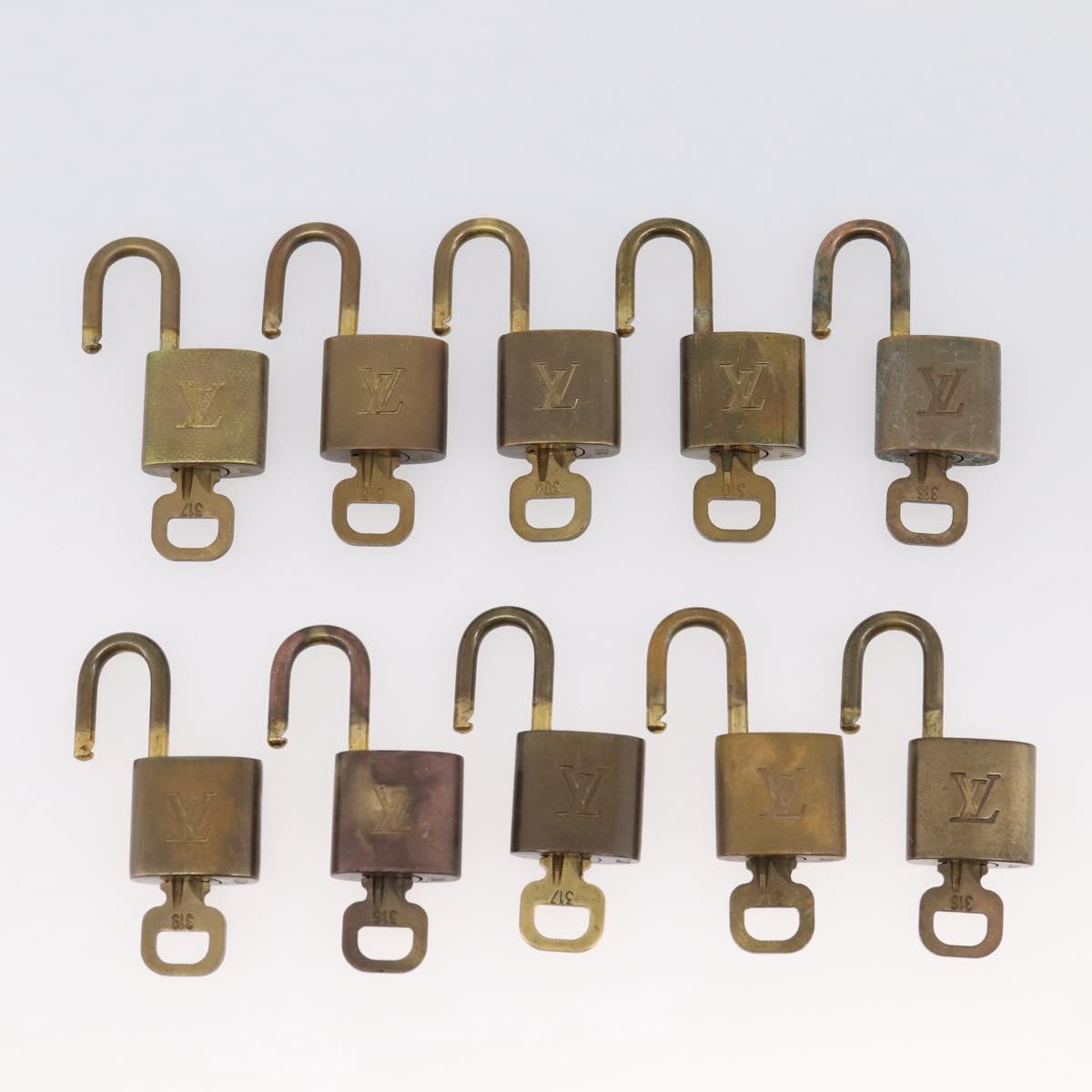 LOUIS VUITTON Padlock 10 Set Padlock metal Gold LV Auth 202430
