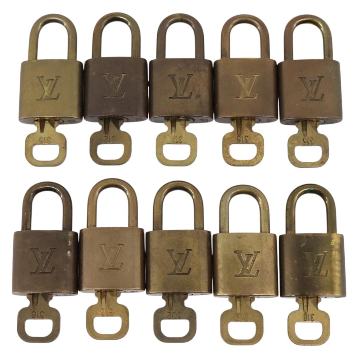 LOUIS VUITTON Padlock 10 Set Padlock metal Gold LV Auth 202432