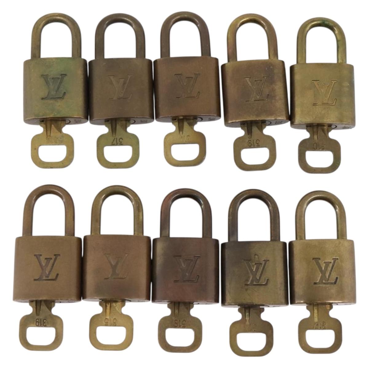 LOUIS VUITTON Padlock 10 Set Padlock metal Gold LV Auth 202435