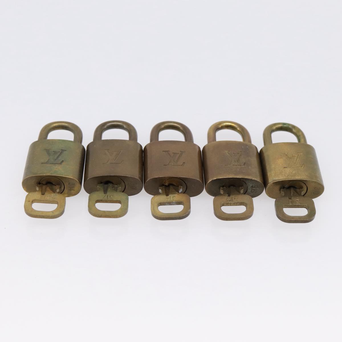 LOUIS VUITTON Padlock 10 Set Padlock metal Gold LV Auth 202435