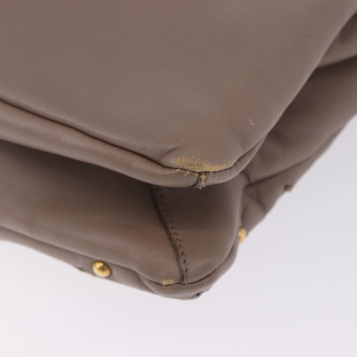 Salvatore Ferragamo Gancini Shoulder Bag Leather Brown Gold Auth 202452A
