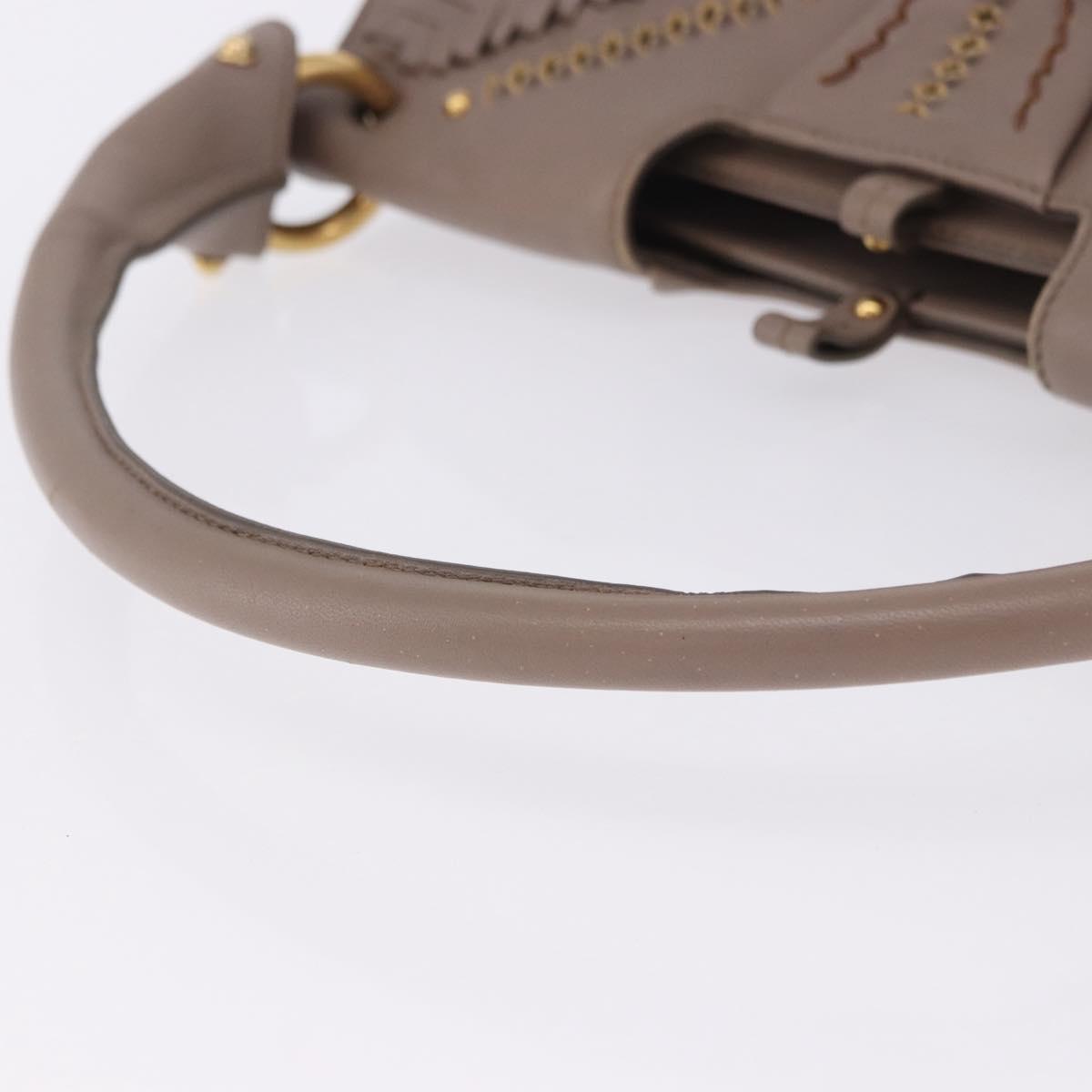 Salvatore Ferragamo Gancini Shoulder Bag Leather Brown Gold Auth 202452A
