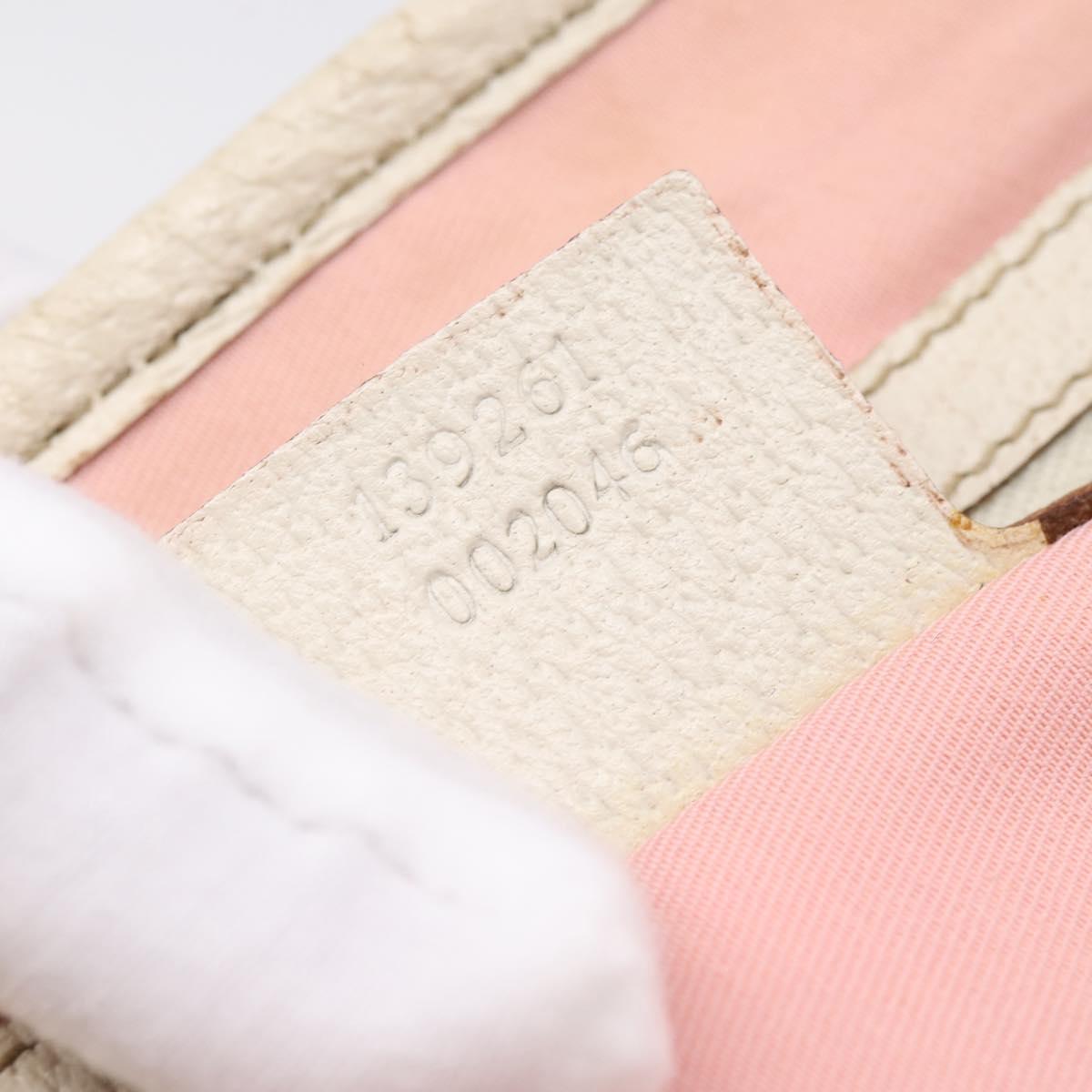 GUCCI GG Canvas Sherry Line Hand Bag Pink Gold 139261 Auth 202455