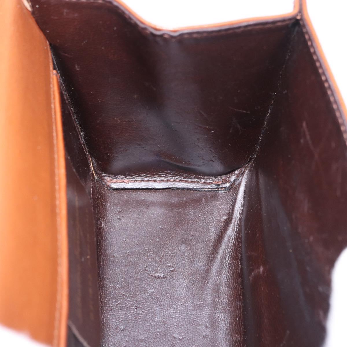 Salvatore Ferragamo Gancini Shoulder Bag Leather Brown Gold Auth 202457